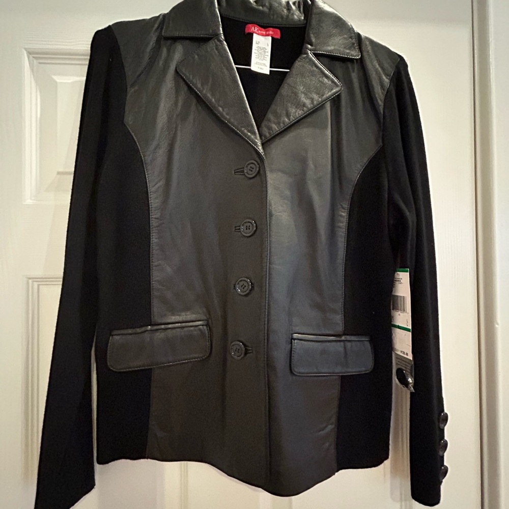 Anne Klein Jacket With Leather Trim